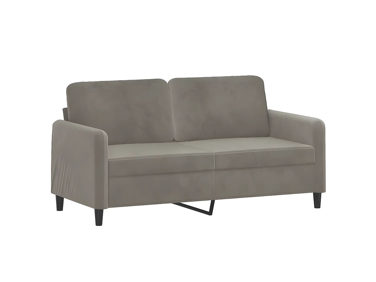 Canapé à 2 places Gris clair 140 cm Velours