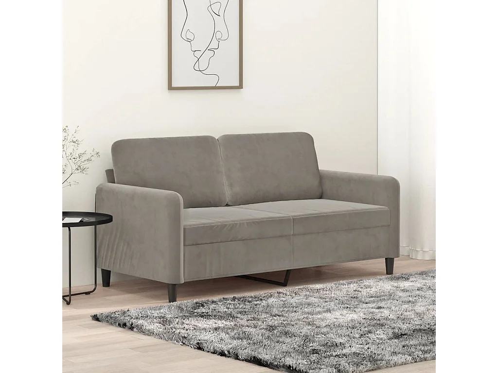 Divano a 2 Posti Grigio Chiaro 140 cm in Velluto