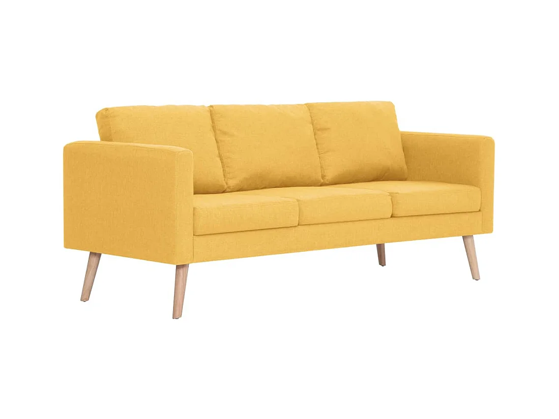 Canapé à 3 places Tissu Jaune