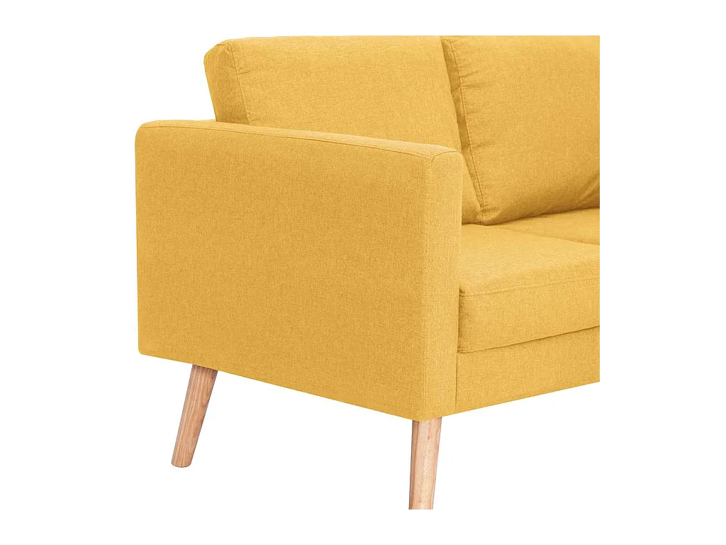 Canapé à 3 places Tissu Jaune