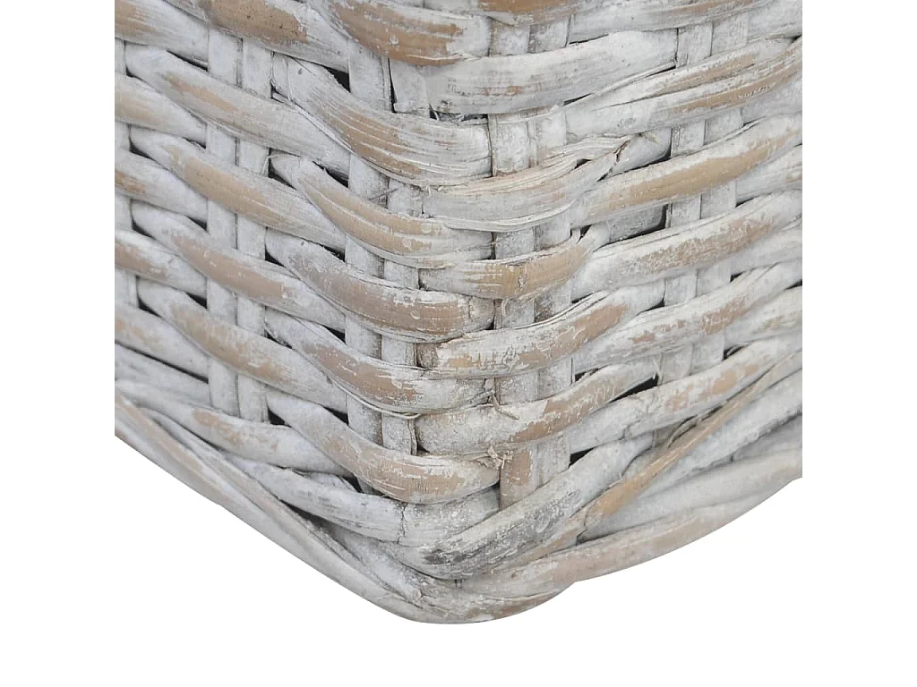 Canapé à 3 places avec coussins Gris Rotin naturel