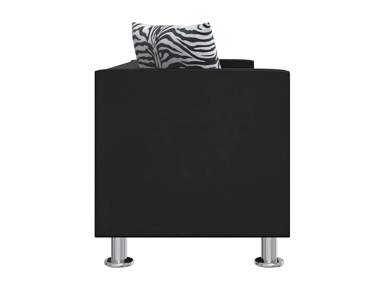 Sofá de 3 lugares couro artificial preto