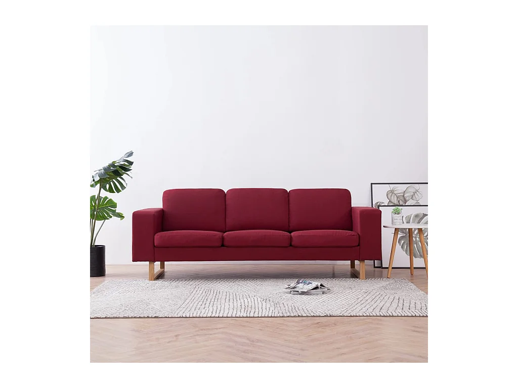 3-Sitzer-Sofa Stoff Weinrot