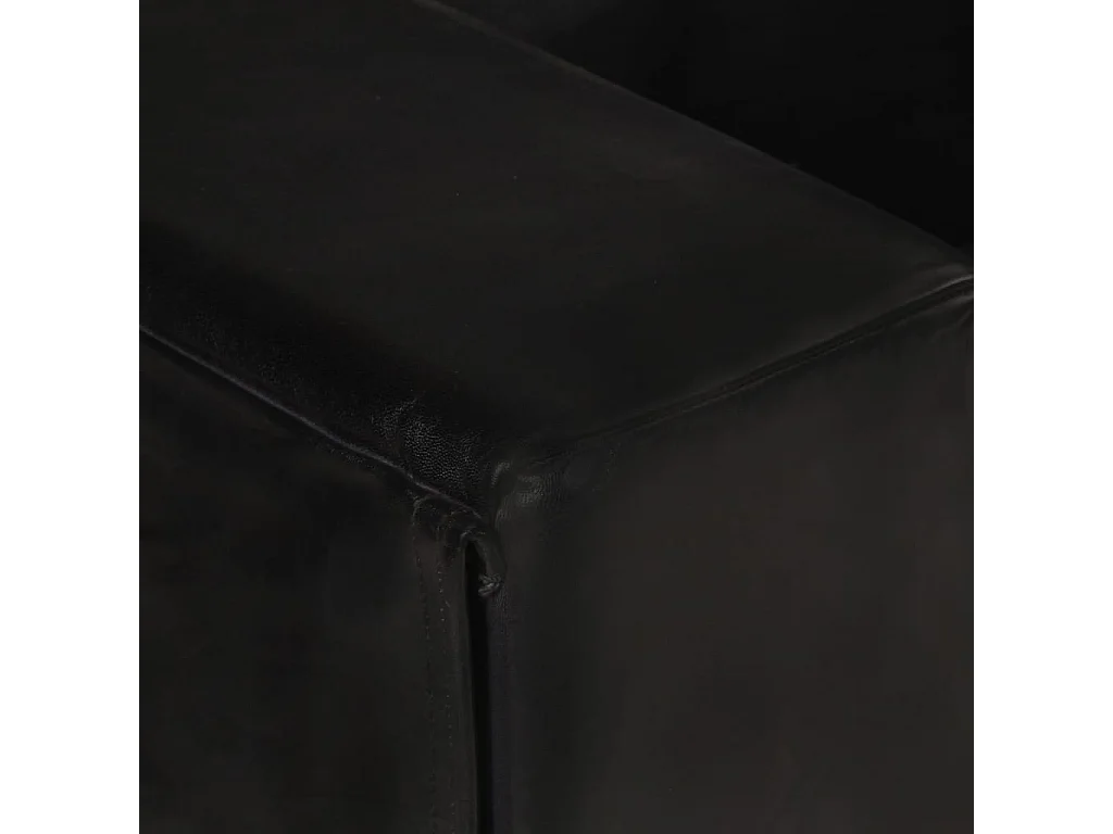 2-Sitzer-Sofa Schwarz Echtleder