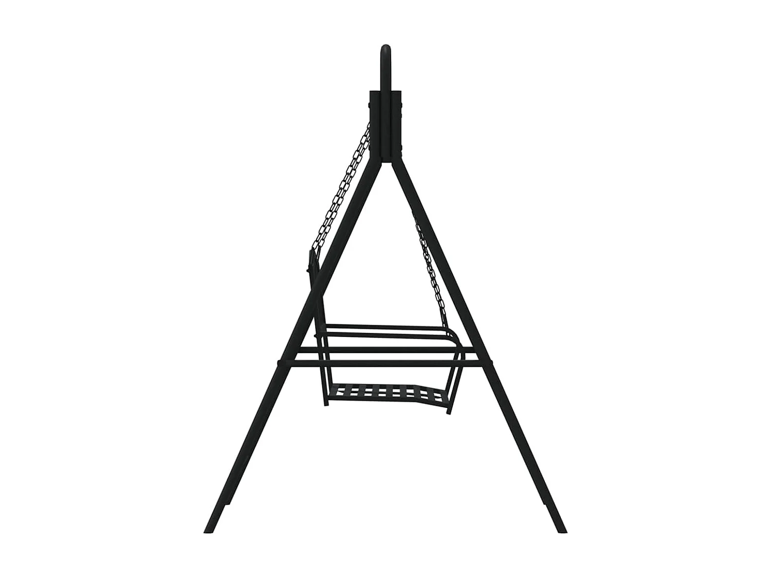 Hollywoodschaukel 124 cm Schwarz Stahl