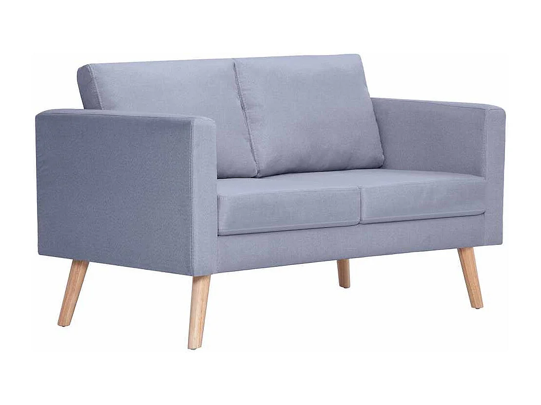 Canapé à 2 places tissu gris clair