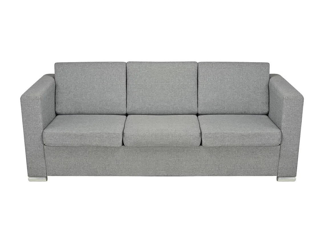 Canapé à 3 places Tissu Gris clair