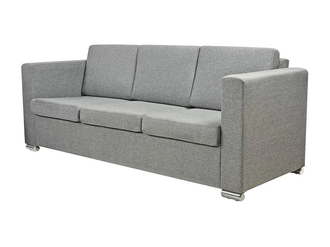 Canapé à 3 places Tissu Gris clair