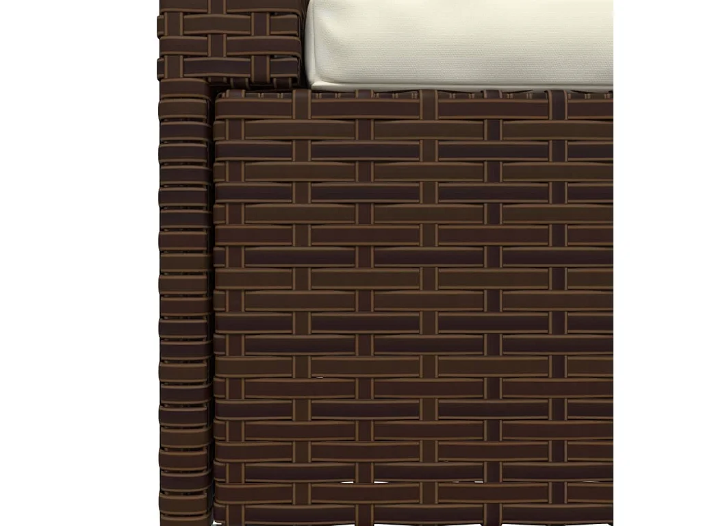 Canapé 2 places avec coussins Marron Résine tressée