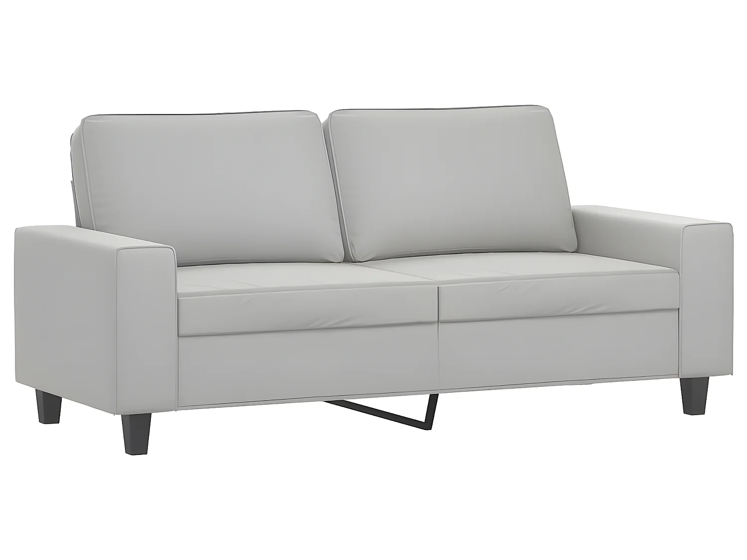 Canapé à 2 places Gris clair 140 cm Tissu microfibre