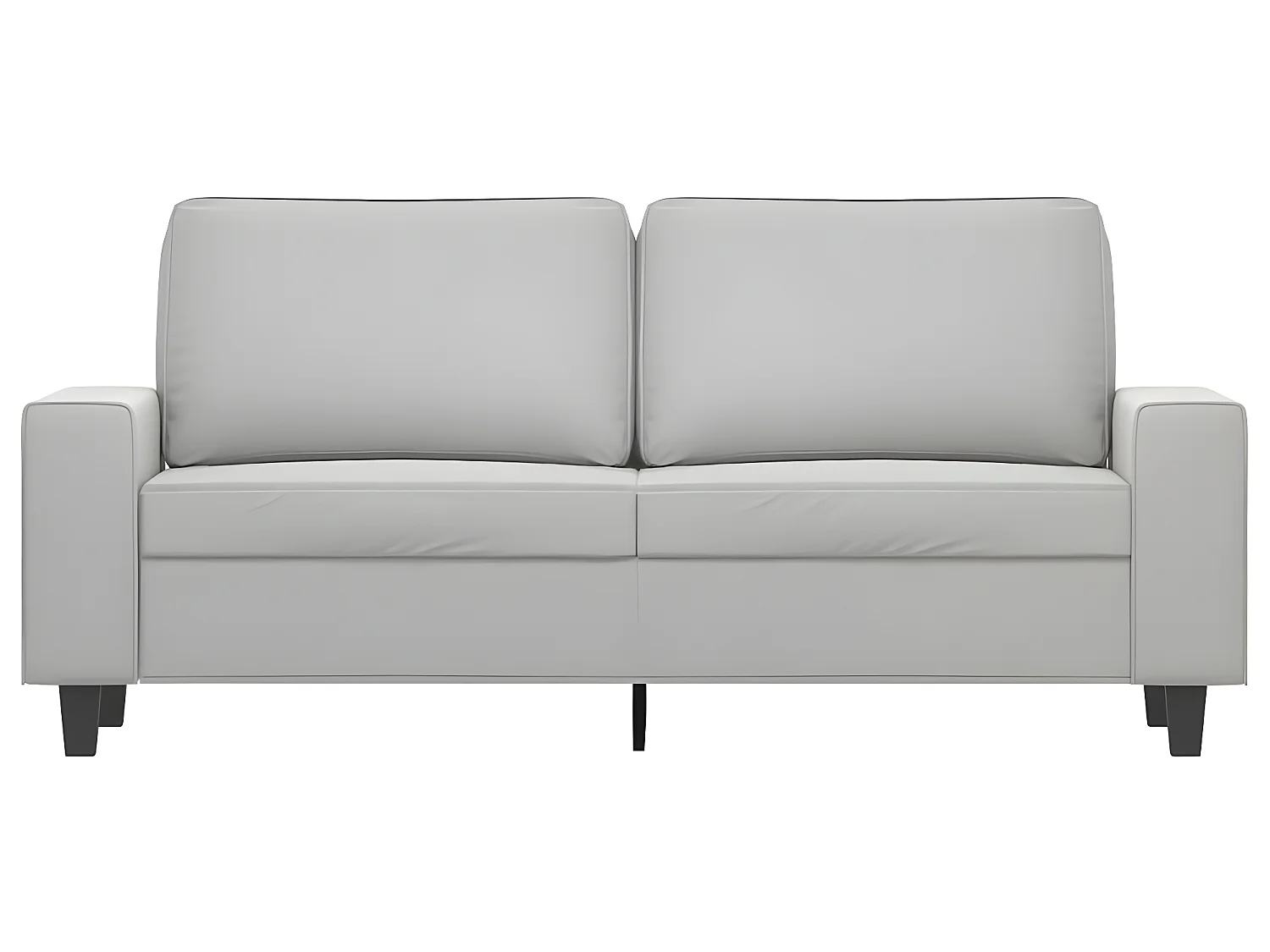 Canapé à 2 places Gris clair 140 cm Tissu microfibre