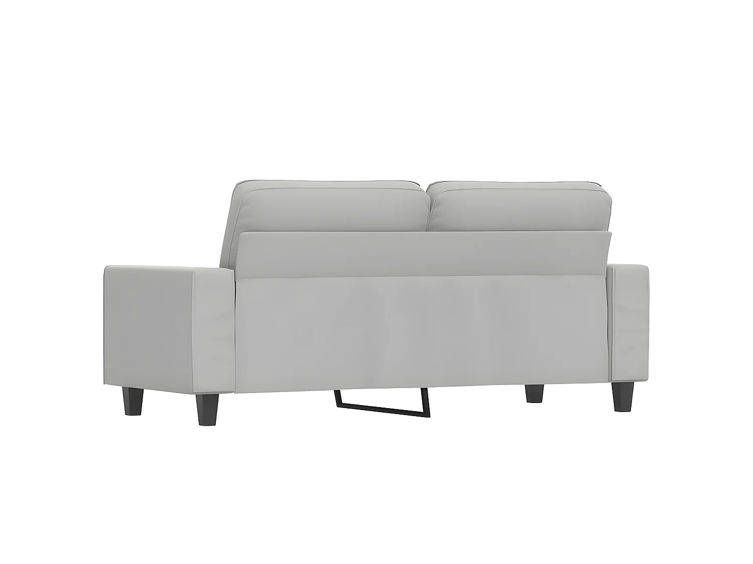 Canapé à 2 places Gris clair 140 cm Tissu microfibre