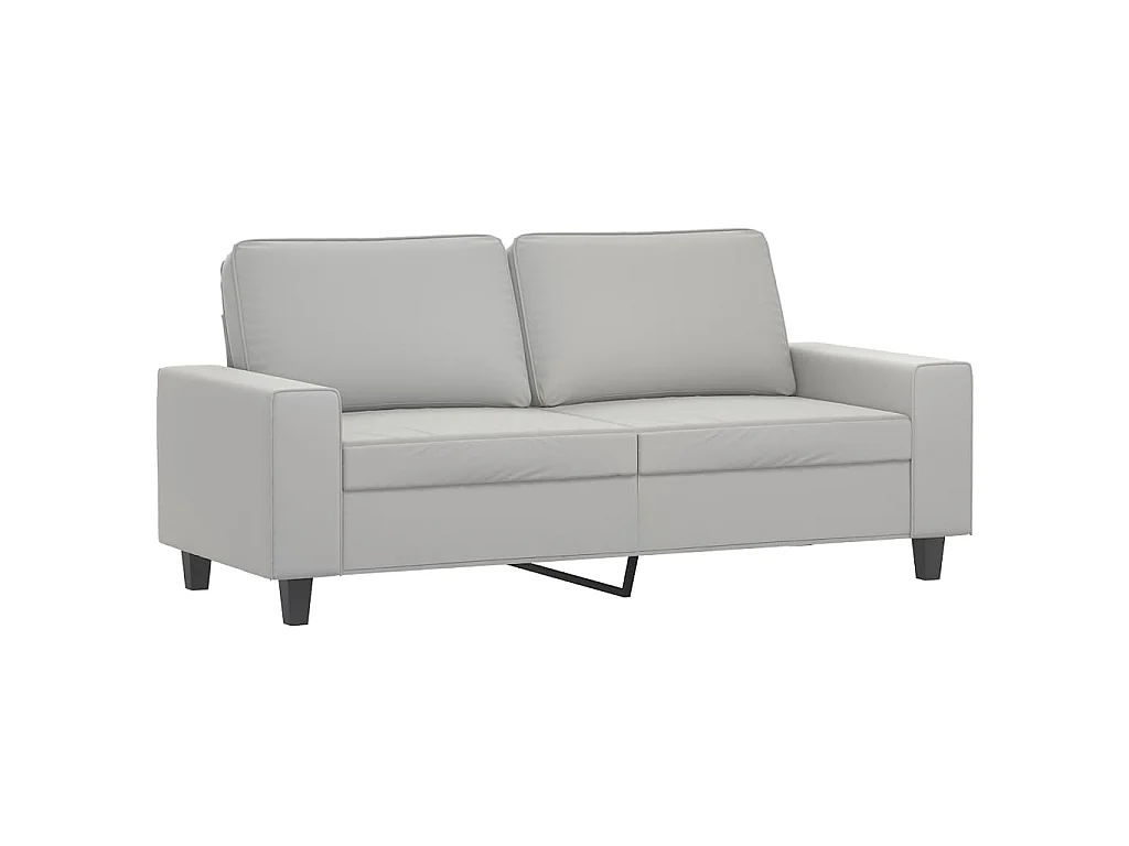 Divano a 2 Posti Grigio Chiaro 140 cm in Tessuto Microfibra