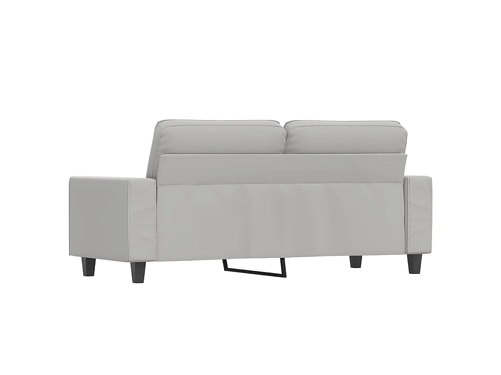 Divano a 2 Posti Grigio Chiaro 140 cm in Tessuto Microfibra
