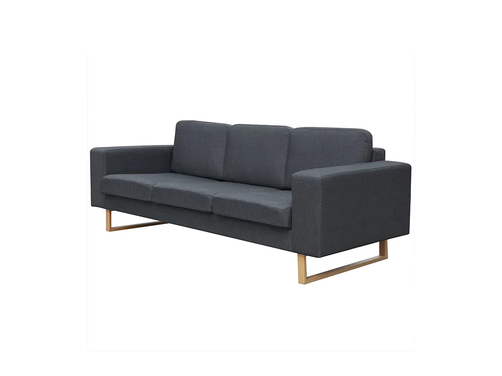 Canapé avec 3 places Tissu Gris foncé