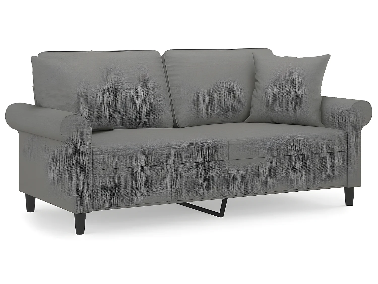 Canapé 2 places et oreillers et coussins Gris foncé 140cm Tissu