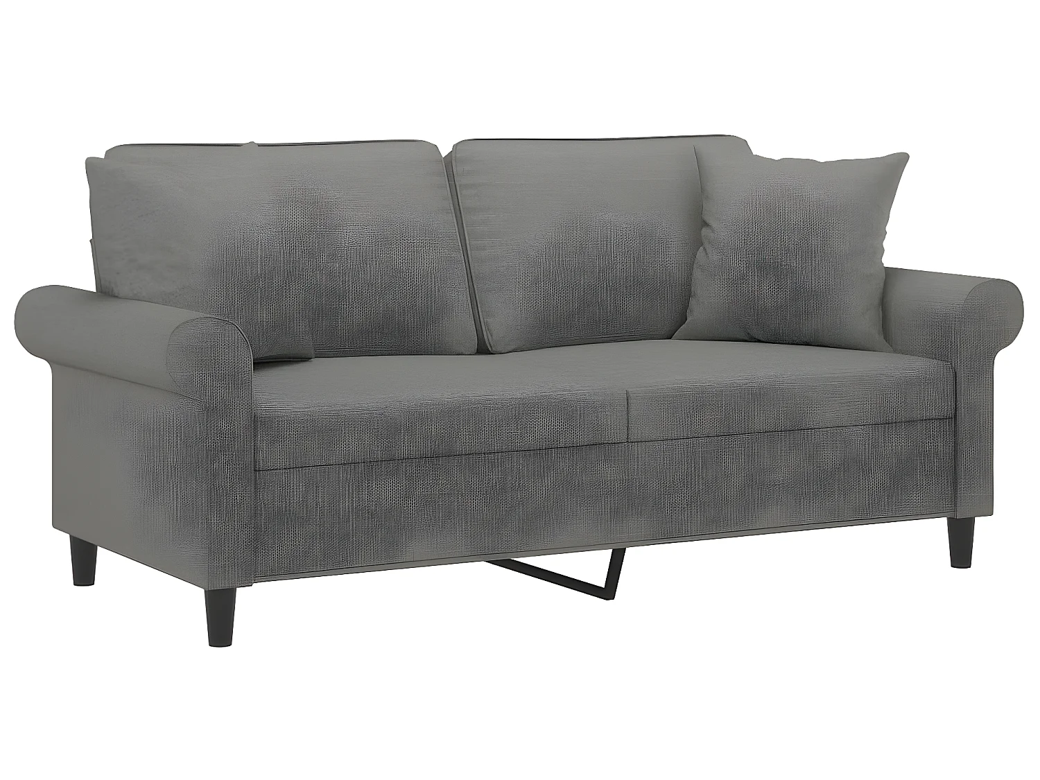 Canapé 2 places et oreillers et coussins Gris foncé 140cm Tissu
