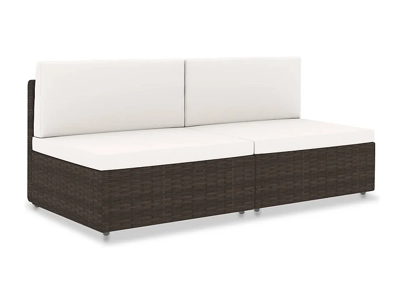 Modulares 2-Sitzer-Sofa Poly Rattan Braun