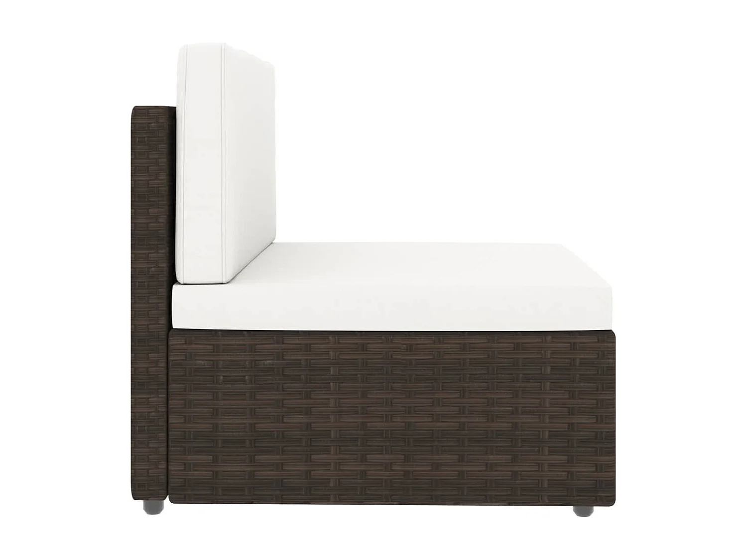 Tweezitsbank sectioneel poly rattan bruin