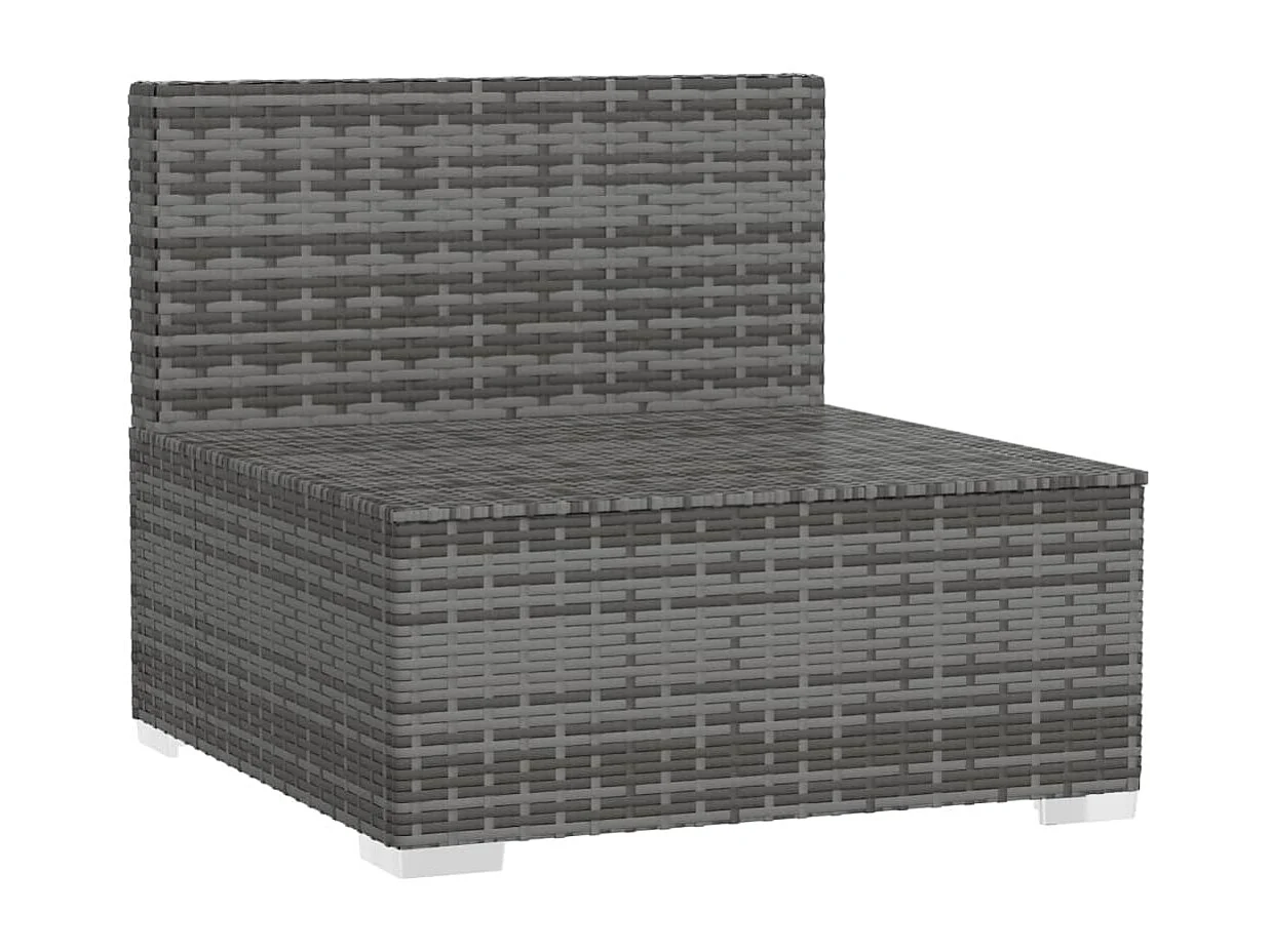 Sofá de jardín de 3 plazas con cojines ratán sintético gris