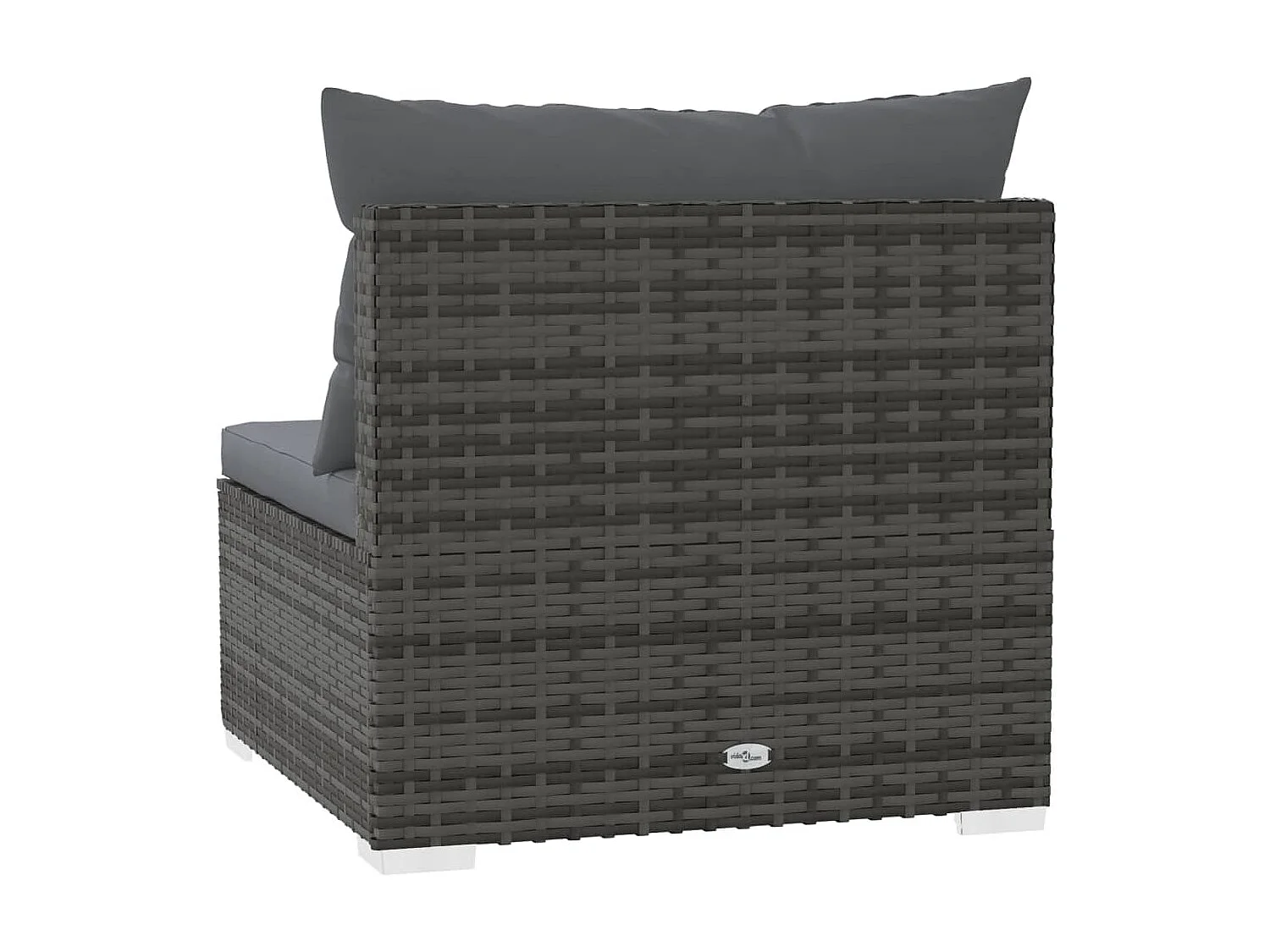 Canapé 3 places avec coussins Gris Résine tressée