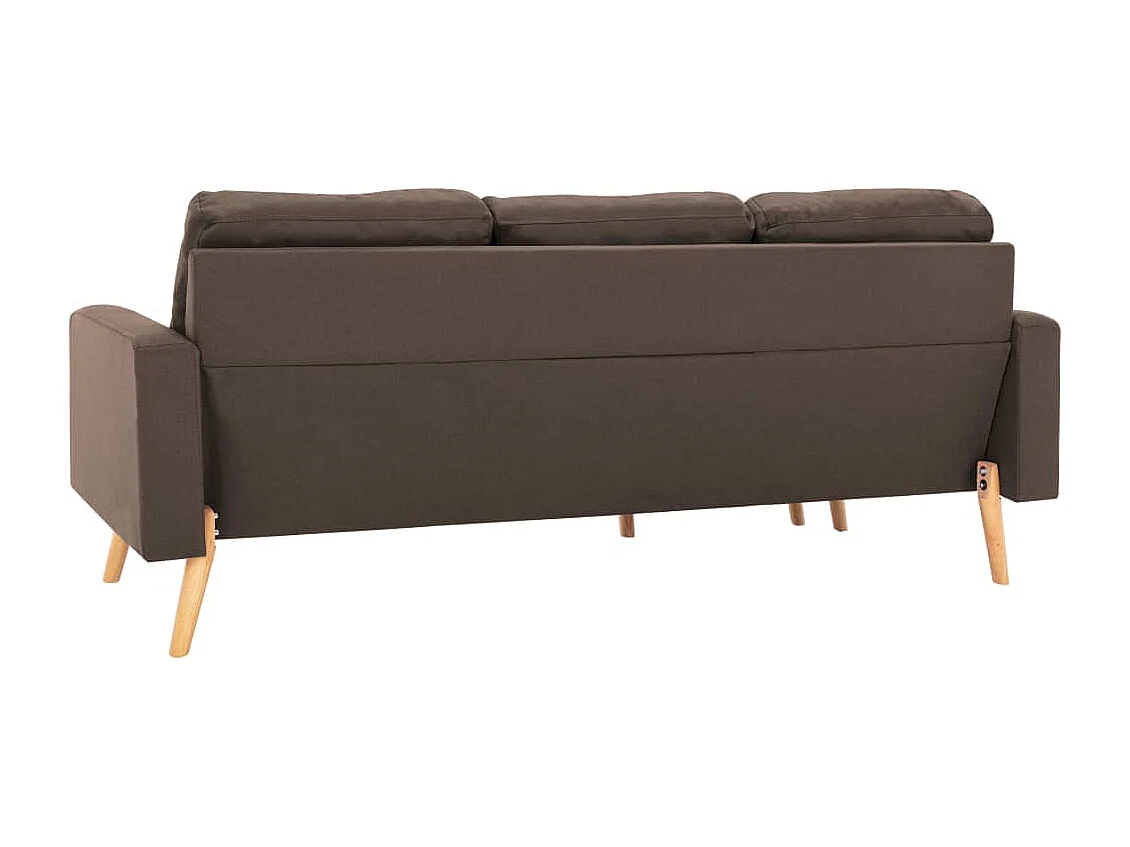 Canapé à 3 places avec repose-pied Marron Tissu