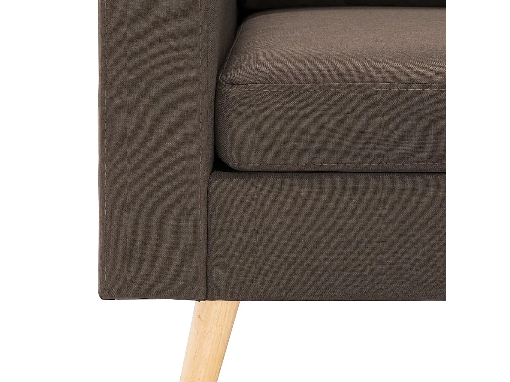 Canapé à 3 places avec repose-pied Marron Tissu