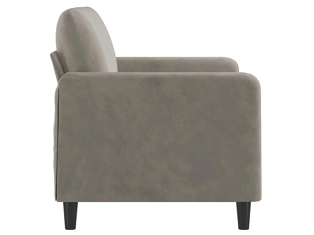 Canapé 2 places en velours gris clair 138x77x80 cm