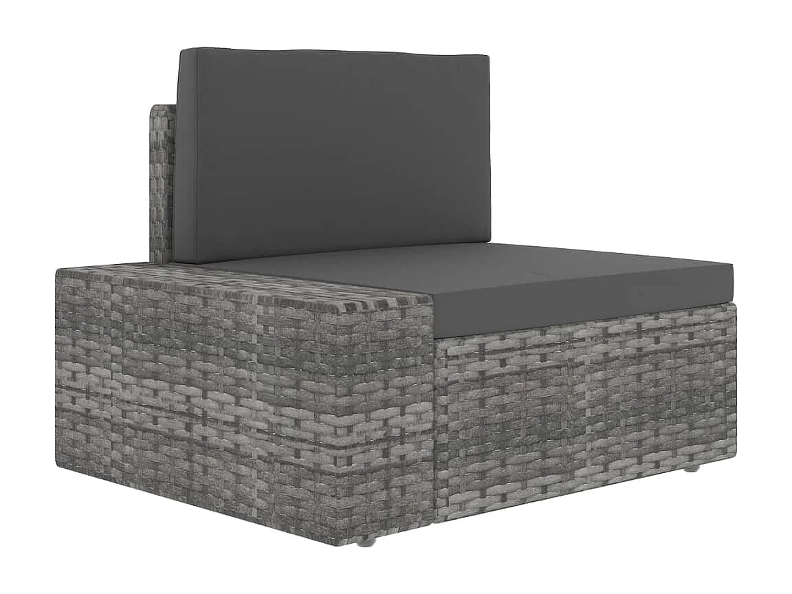 Sofá seccional de 2 lugares vime PE cinzento