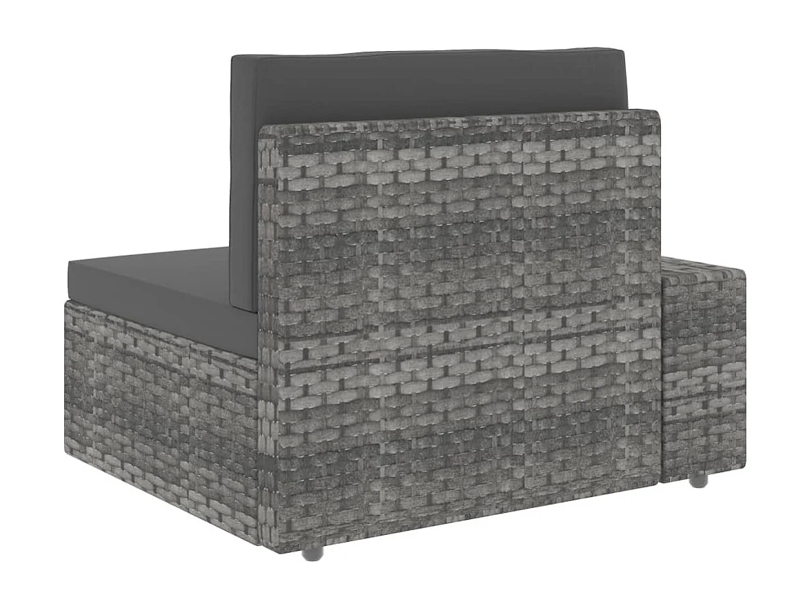 Sofá seccional de 2 lugares vime PE cinzento