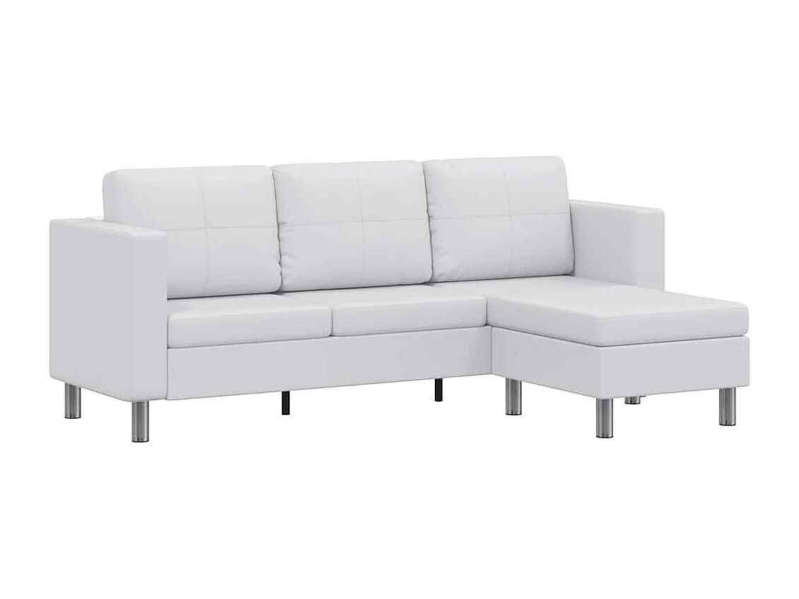 Driezitsbank kunstleer wit