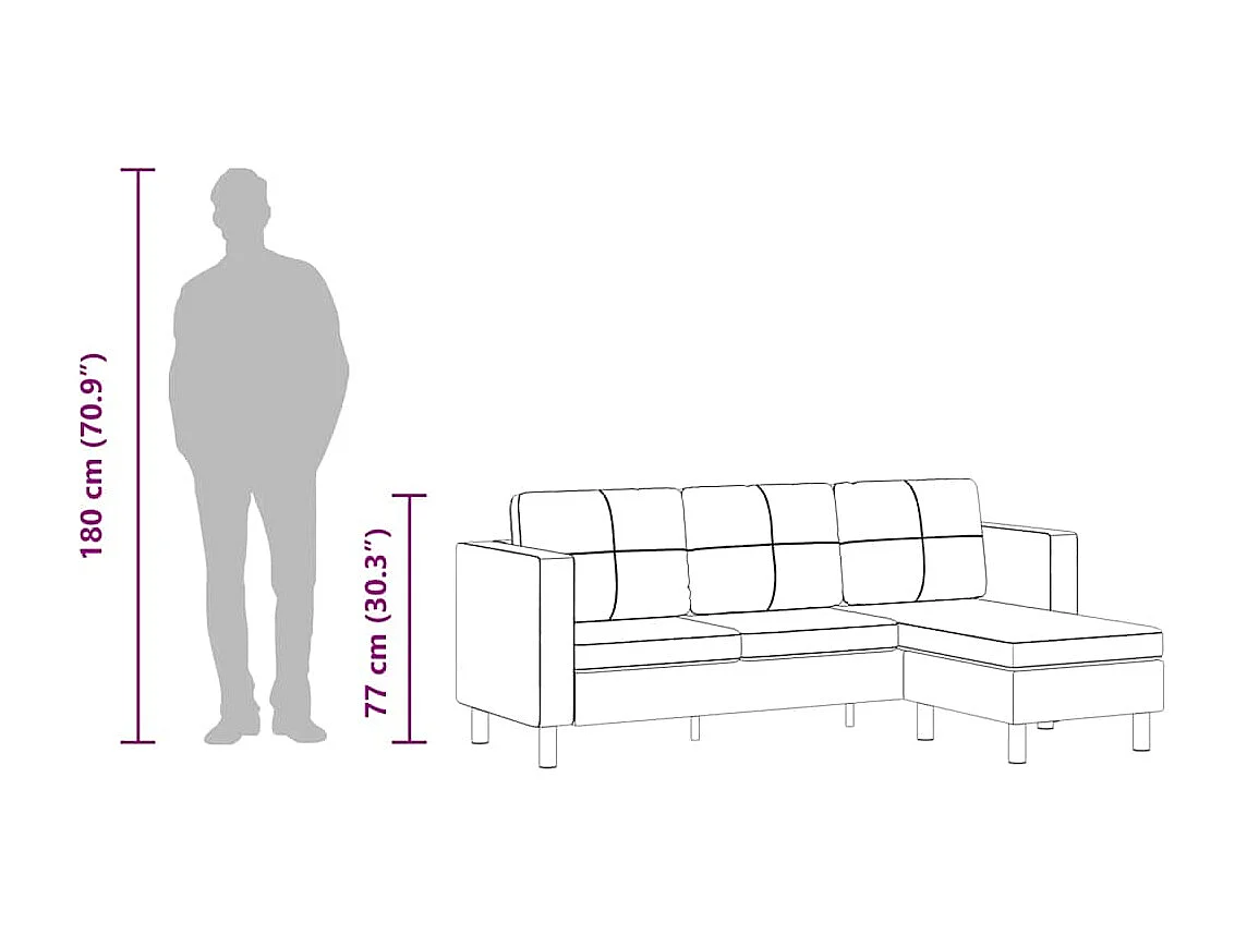 Driezitsbank kunstleer wit