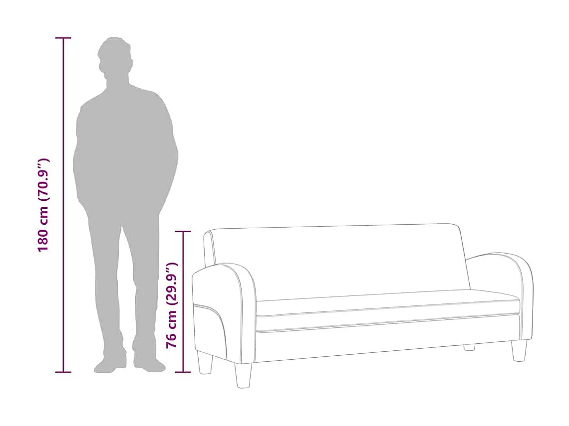 Driezitsbank kunstsuède bruin