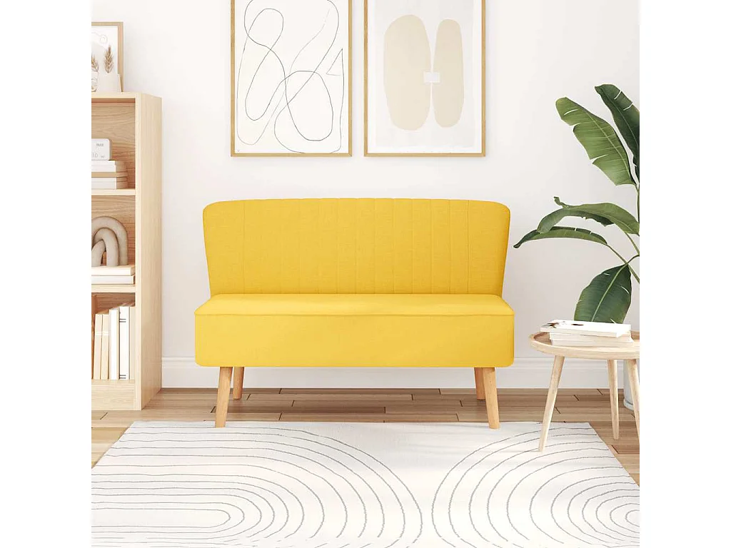 Sofá de tecido 117x55,5x77 cm amarelo