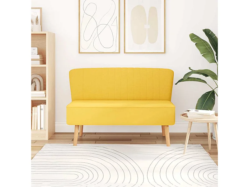 Canapé 117x55,5x77 cm Tissu Jaune