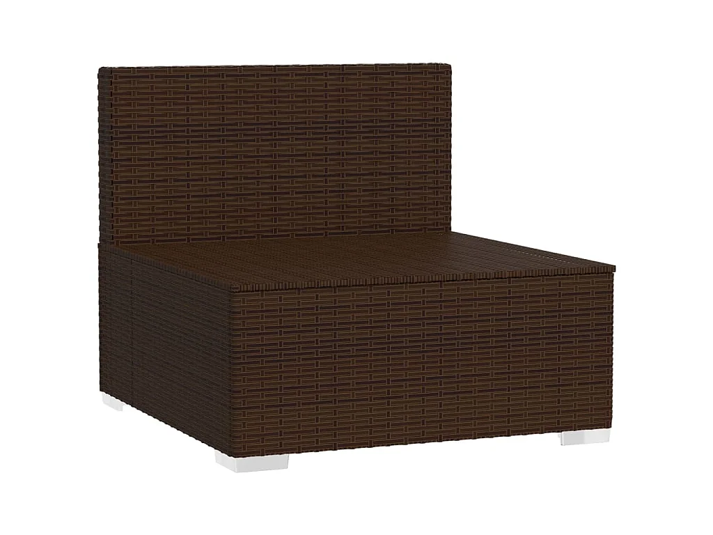 3-Sitzer-Sofa mit Kissen Braun Poly Rattan