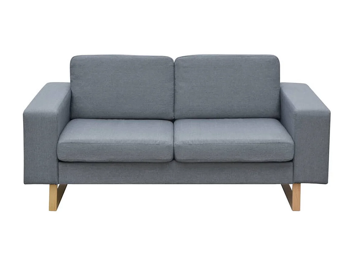 Canapé à 2 places tissu gris clair