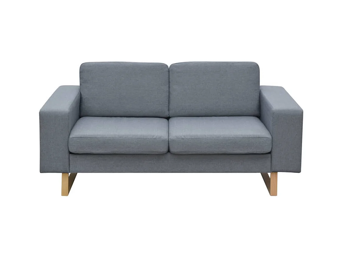Canapé à 2 places tissu gris clair