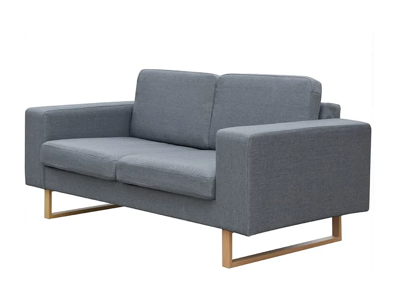 Sofá de 2 lugares em tecido cinzento claro