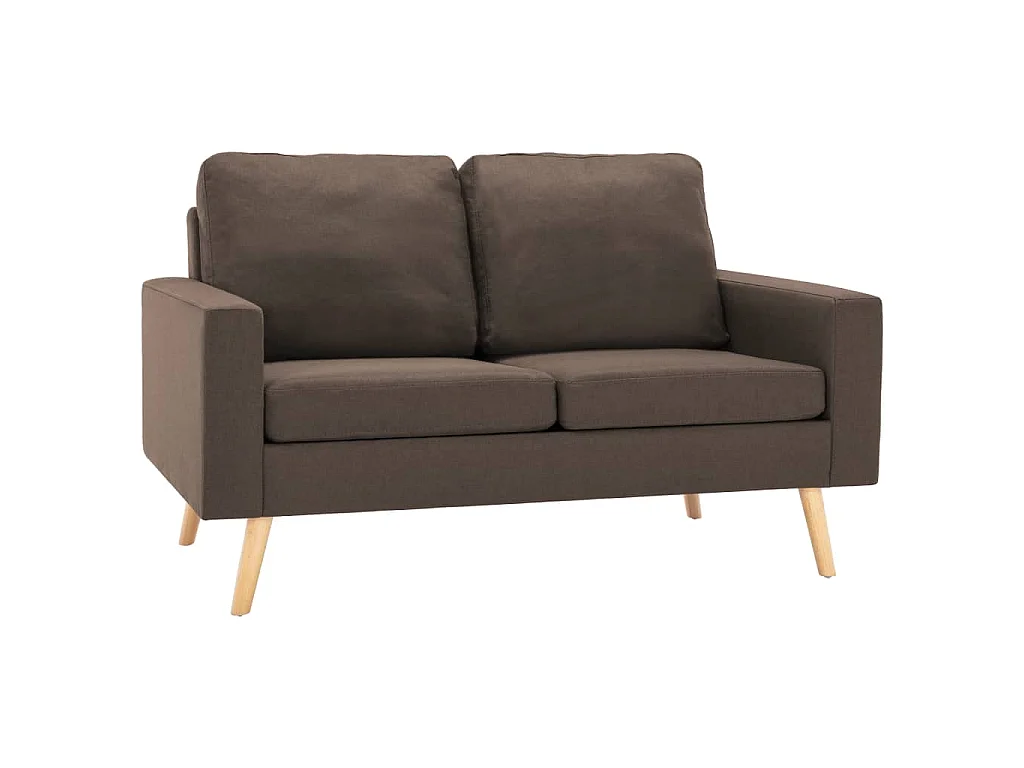 Canapé à 2 places Marron Tissu
