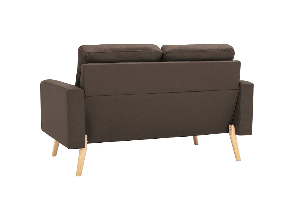 Canapé à 2 places Marron Tissu