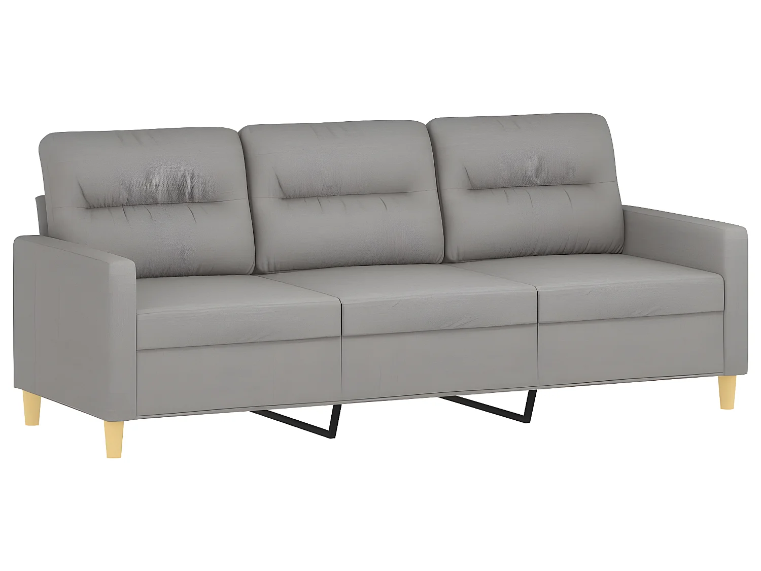 3-Sitzer-Sofa Hellgrau 180 cm Stoff