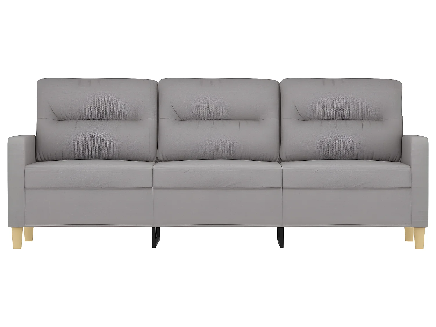 3-Sitzer-Sofa Hellgrau 180 cm Stoff