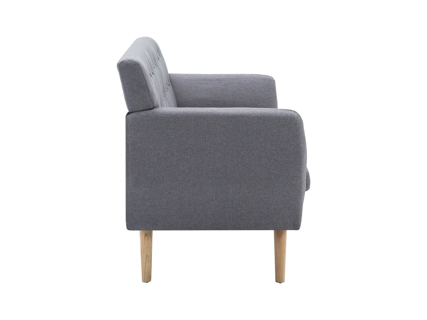 Divano a 3 Posti Rivestito in Tessuto 172x70x82cm Grigio Chiaro
