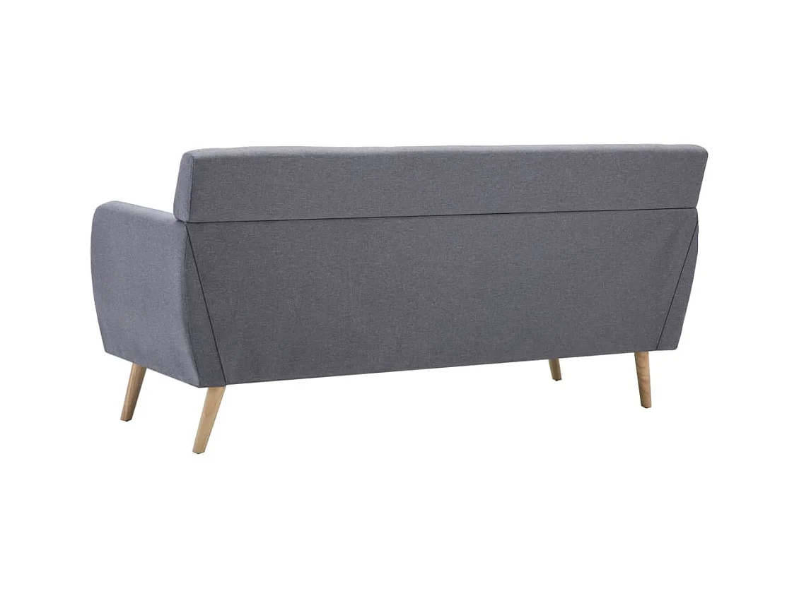 Divano a 3 Posti Rivestito in Tessuto 172x70x82cm Grigio Chiaro