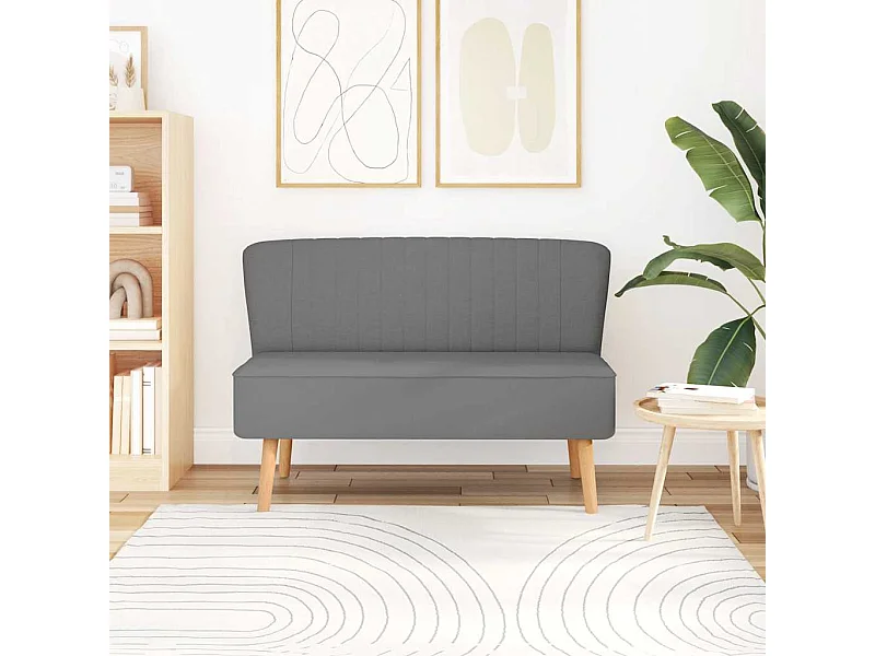 Divano in Tessuto 117x55,5x77 cm Grigio Chiaro