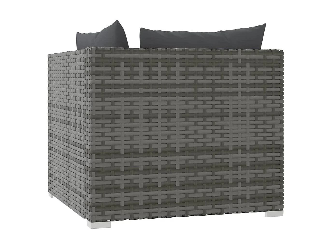 Canapé 2 places avec coussins Gris Résine tressée