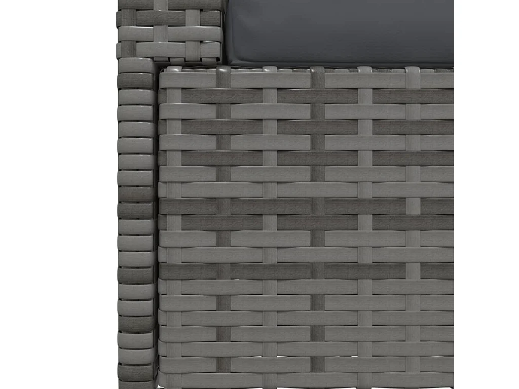 Canapé 2 places avec coussins Gris Résine tressée