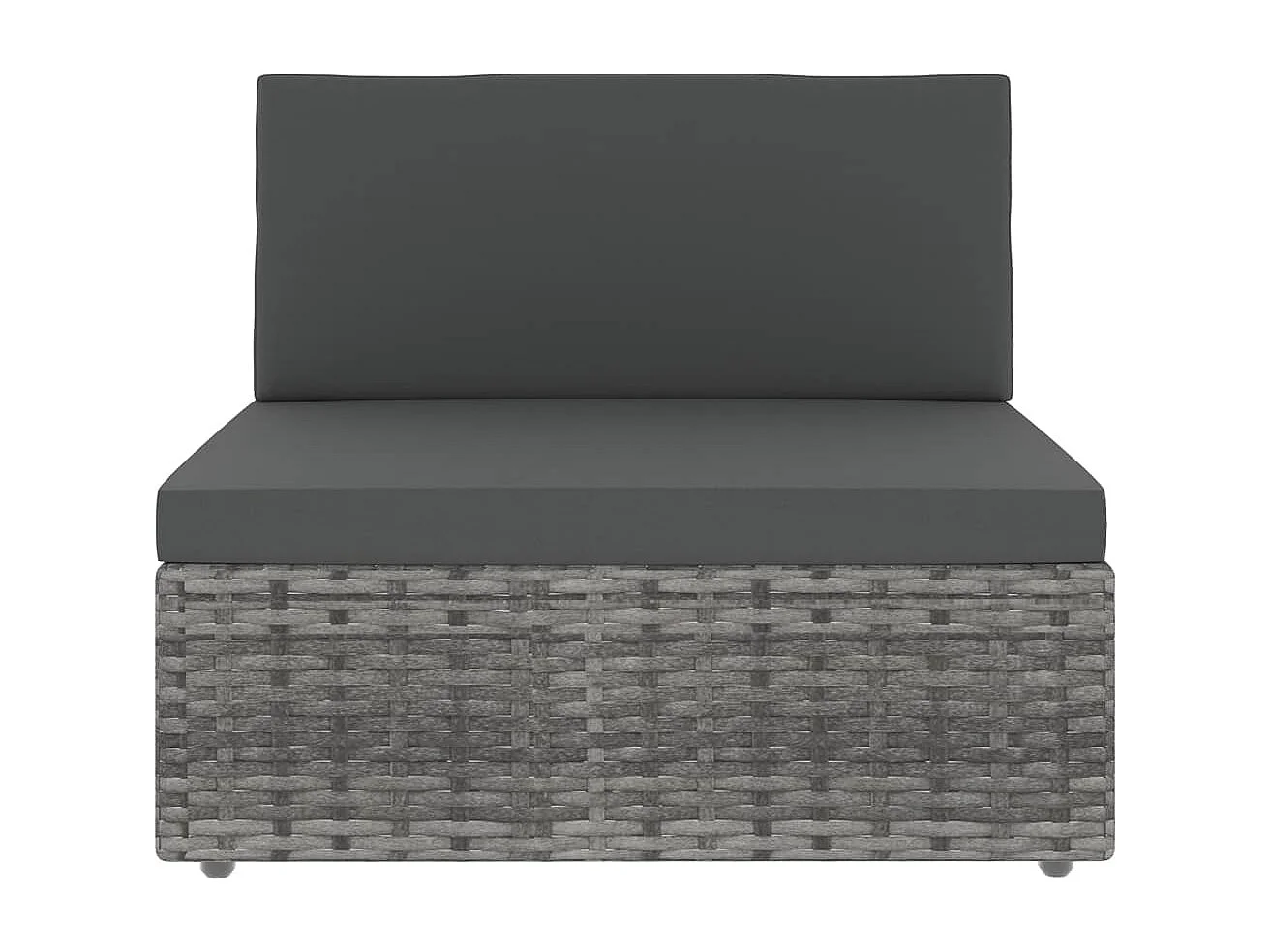 Canapé sectionnel 2 places Résine tressée Gris