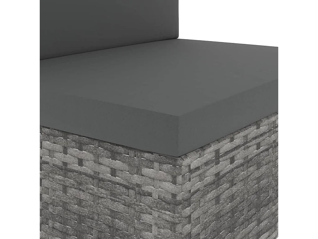 Canapé sectionnel 2 places Résine tressée Gris